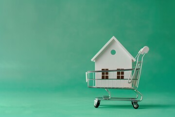 White Model House in Shopping Cart