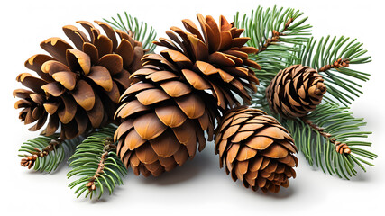 Fototapeta premium Pine cone logo symbol on white background. Generative AI