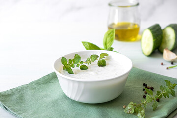 Traditional Greek sauce or appetizer tzatziki