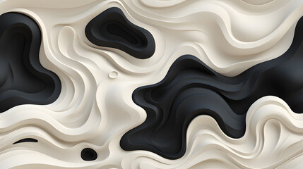 Fototapeta premium abstract black and white pattern with geometry shapes and organic free forms background