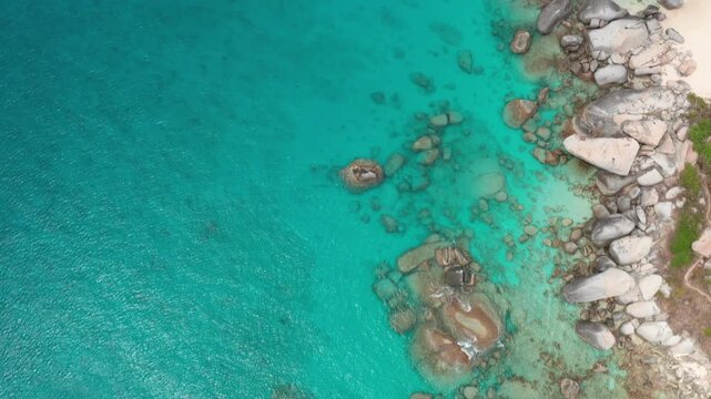 Tilting Up From the Turquoise Waters with Partially Submerged Boulders to the Virgin Gorda Horizon