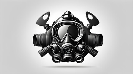 Snorkel swimmer mask logo symbol on white background. Generative AI