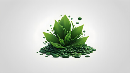 Spirulina icon symbol logo on white background. Generative AI