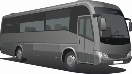 Side View Vector Design of an Tourism Bus Perfect for Travel Graphics