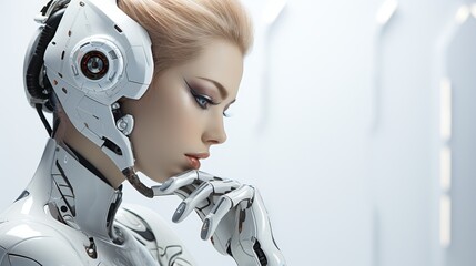 Beautiful AI Robot in Future