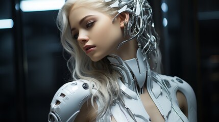 Beautiful AI Robot in Future