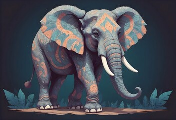 Obraz premium Fantasy an elephant illustration, digital art
