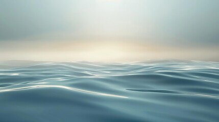 Naklejka premium Serene Blue Ocean Waves at Sunset