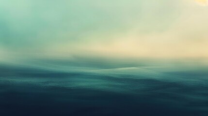 Fototapeta premium Serene Teal and Green Landscape, Abstract Minimalist Art