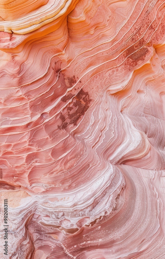 Aufkleber The image is a close up of a rock with a pink and white color pattern