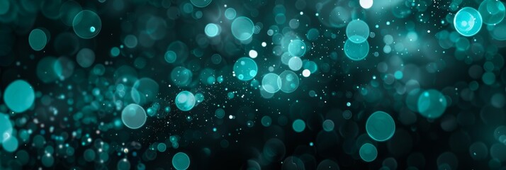 A beautiful abstract background featuring dark emerald green bokeh lights that create a dreamy effect.