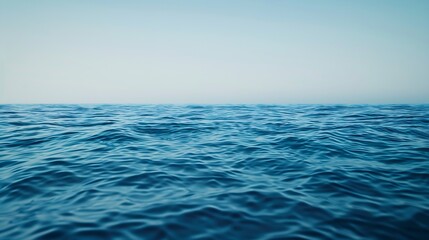 Fototapeta premium The ocean is calm and blue with no visible waves The water is still and peaceful creating a serene atmosphere : Generative AI