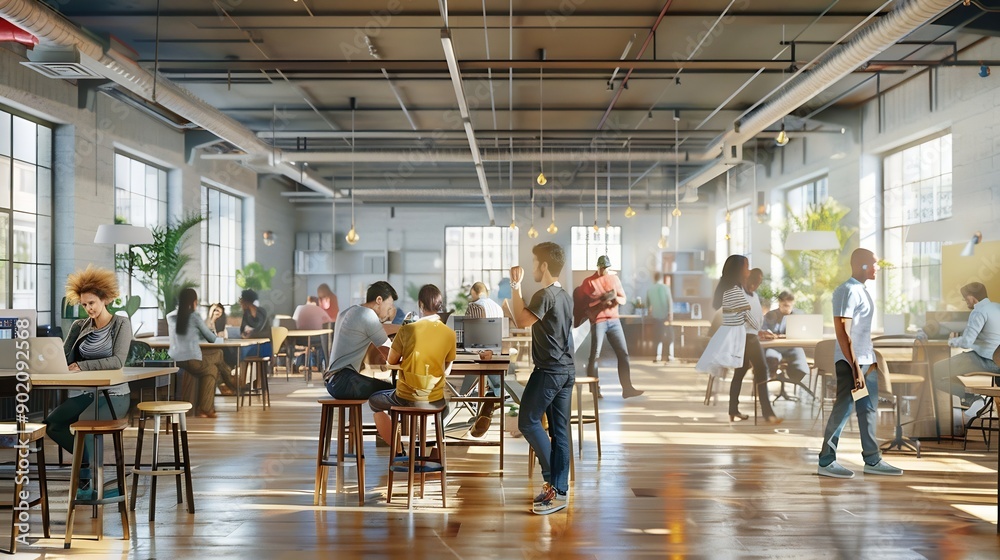 Leinwandbilder Creative people and coworking space in office for business on project in company as developer in digital agency Group feedback and collaboration in communication growth or career in br : Generative AI
