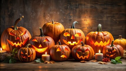 Festive Jack-o-lanterns for a Happy Halloween celebration, Halloween, happy, celebration, pumpkins, spooky, autumn