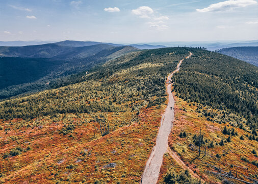 The trail to the Skrzyczne mountain through the Malinowska rock - Silesian Beskids - Szczyrk, Wisla - Poland