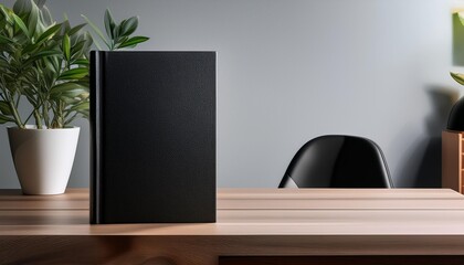 Black book on the desk in home office