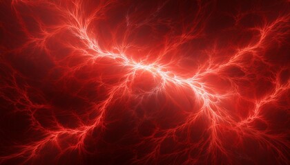 Red stormy abstract texture with lightning streaks creating a dramatic electric visual effect. Perfect for backgrounds and designs.