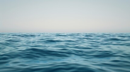 Fototapeta premium The ocean is calm and blue with no visible waves The water is still and peaceful creating a serene atmosphere : Generative AI