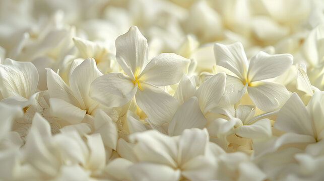 Set of jasmine petals, known for their intoxicating fragrance at weddings and cultural festivals