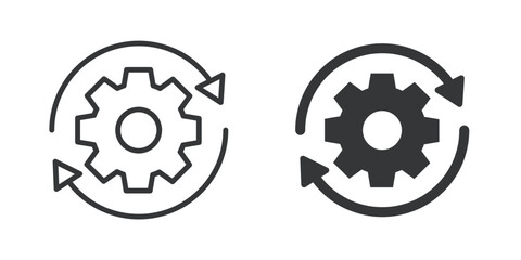 Editable stroke.  Update and Refreshment thin line and glyph solid icons