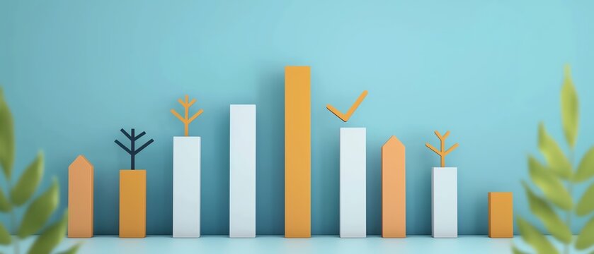 Business growth flat design side view expanding markets theme animation vivid