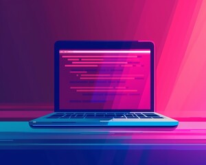 Computer coding flat design side view software development theme animation vivid