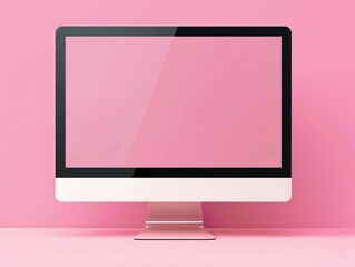 Computer monitor flat design front view digital display theme water color Complementary Color Scheme