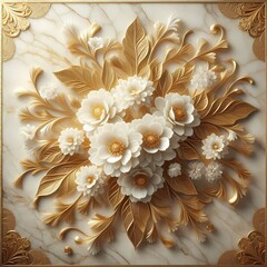 A closeup of a vibrant floral background featuring a mix of golden, yellow, and pink flowers with delicate petals, perfect f