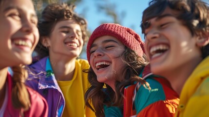 Fototapeta premium Group of friends cheerful togetherness concept