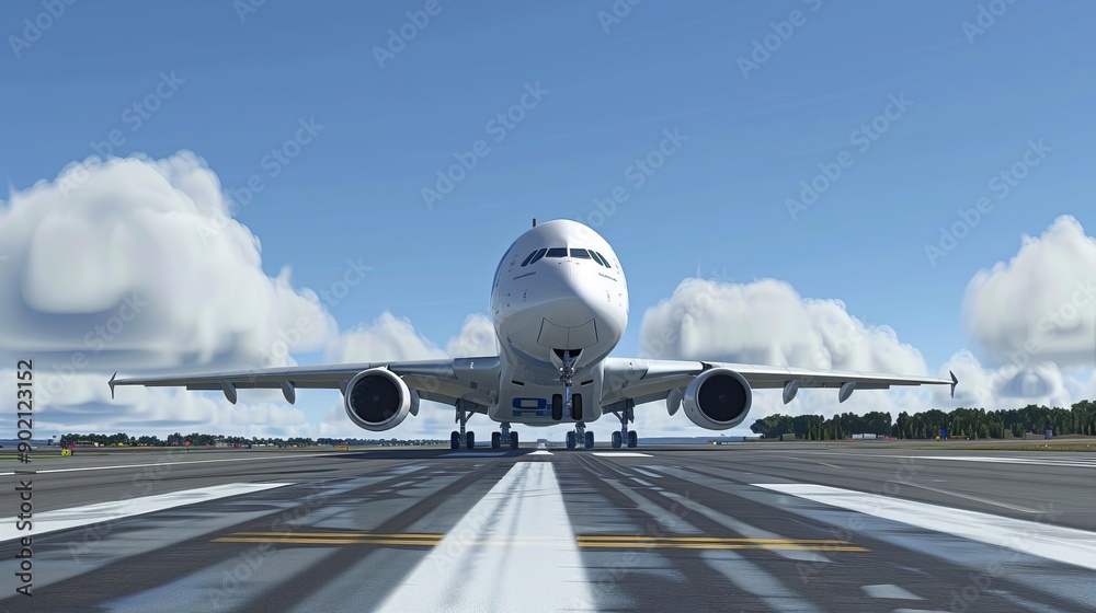 Wall mural Passenger jet airplane transportation flight aircraft