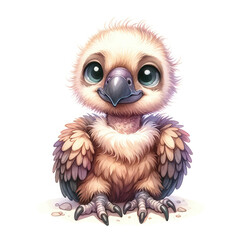 Fototapeta premium A cute baby bird with big eyes and a fluffy coat