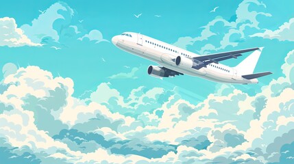 Naklejka premium Passenger jet airplane transportation flight aircraft