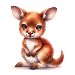 Fototapeta premium A cute little kangaroo with big eyes and a cute face