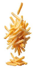 Fototapeta premium falling french Fries potato fry isolated, AI
