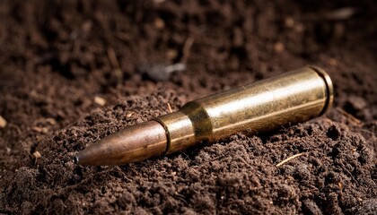 Bullet on Soil Surface with Earth Background