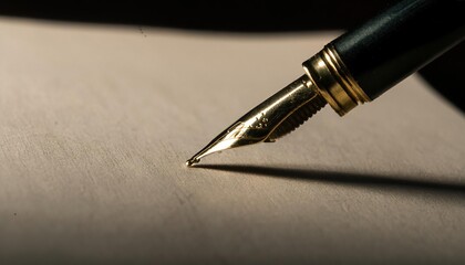 Elegant Fountain Pen Writing on Paper