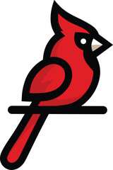 Cardinal Simple Mascot Logo Illustration
