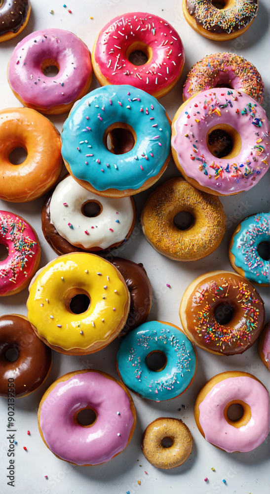 Poster donuts isolated on white