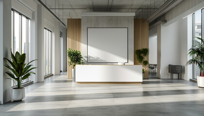 Tech Savvy Office Reception Digital Display with empty frame