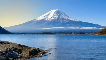 Obraz premium Image material of Mount Fuji, the highest mountain in Japan.