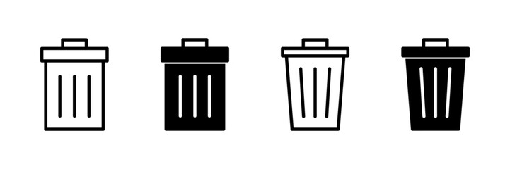 Trash icon vector isolated on white background. trash can icon. Delete icon vector