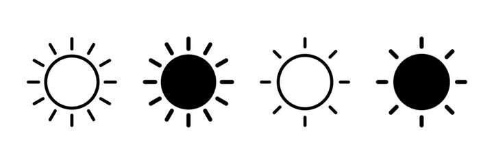 Sun icon vector isolated on white background. Sun vector icon