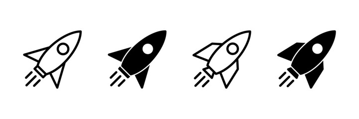 Rocket icon vector isolated on white background. Start Up Concept Symbol. Startup icon