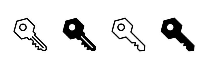 Key icon vector isolated on white background. Key vector icon. Key symbol. security