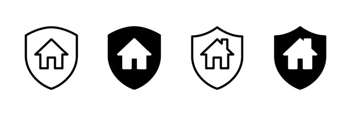 Obraz premium Home insurance icon vector isolated on white background. home protection icon