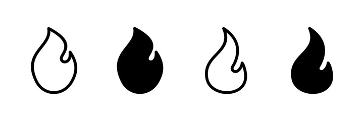 Fire icon vector isolated on white background. Fire flame icon template. Fire flames symbol vector