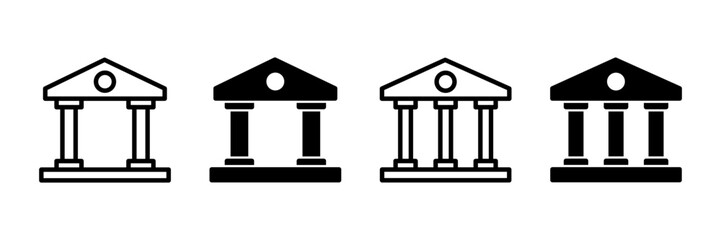 Bank icon vector isolated on white background. bank vector icon, museum, university