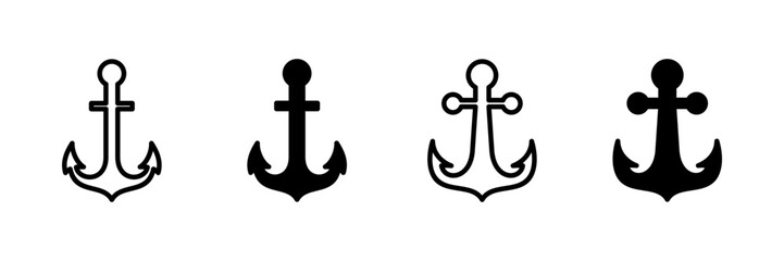 Anchor icon vector isolated on white background.Anchor symbol logo. Anchor marine icon.