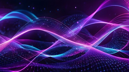 Obraz premium A purple and blue wave with a lot of dots