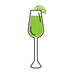 Cocktail icon colored sketch Vector
